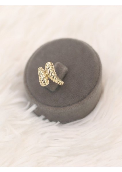 14 Ayar Altın Çiftli Worm Yüzük modelleri