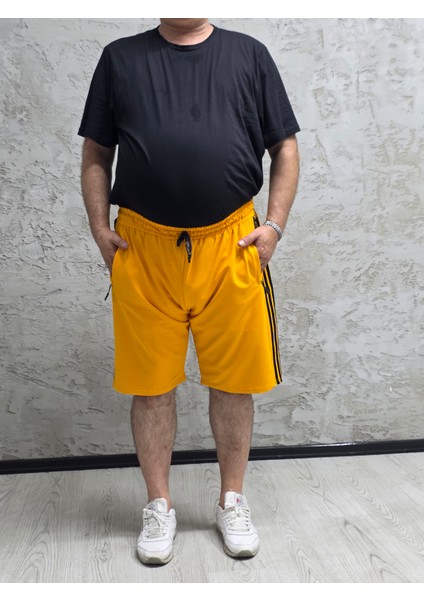 2245-BATTAL Beden 2 Iplik Şeritli Şort