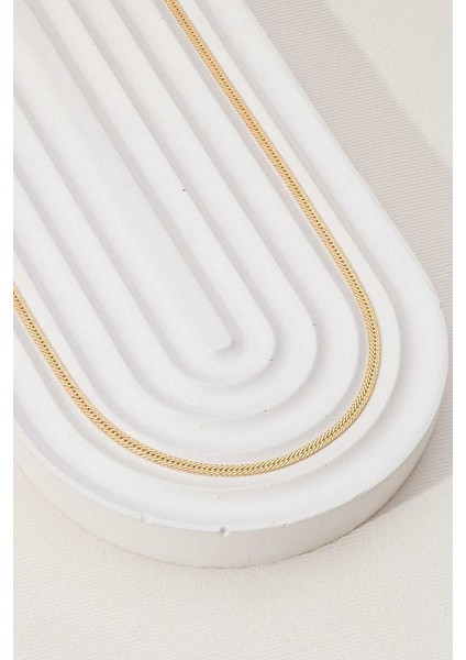 14 Ayar Altın Yassı Balık Sırtı Kolye modelleri