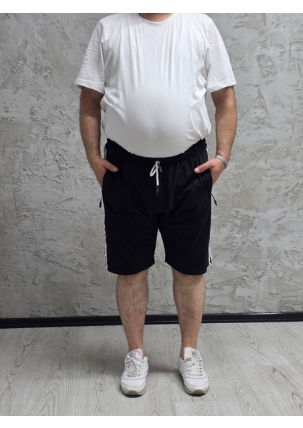 2245-BATTAL Beden 2 Iplik Şeritli Şort