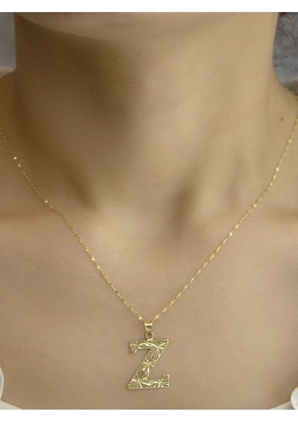 14 Ayar Altın Press Füzyon Z Harfli Kolye