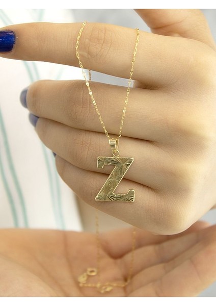 14 Ayar Altın Press Füzyon Z Harfli Kolye fırsatları