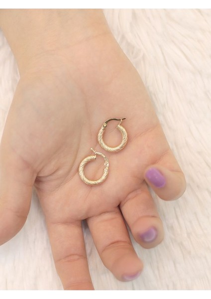 14 Ayar Altın Italyan Simli Küçük Boy Küpe modelleri