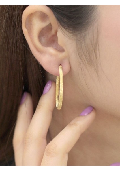 14 Ayar Altın Xl Hasır Küpe