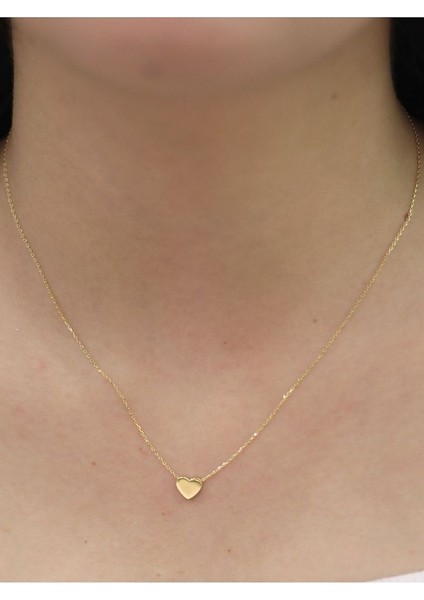 14 Ayar Altın 3 Boyutlu Kalp Kolye