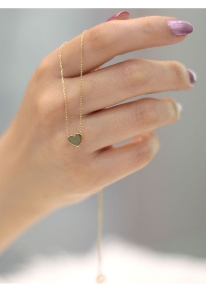 14 Ayar Altın 3 Boyutlu Kalp Kolye fırsatları