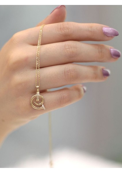 14 Ayar Altın Çivi Tasarım Uçlu Kolye fırsatları