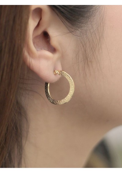 14 Ayar Altın Dalgalı Greek Küpe fiyatları