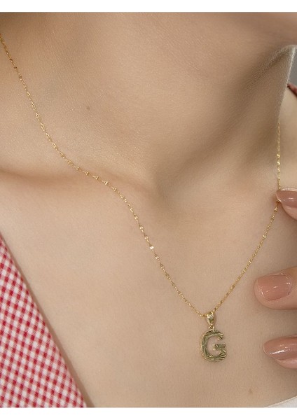 ZEYNEPLİ GOLD 14 Ayar Altın Küçük Füzyon G Harfli Kolye