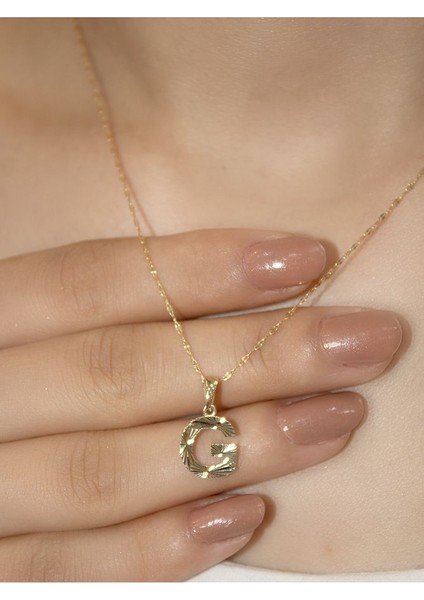 ZEYNEPLİ GOLD 14 Ayar Altın Küçük Füzyon G Harfli Kolye modelleri