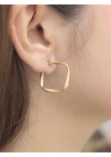 14 Ayar Altın Kare Parıltı Küpe fiyatları