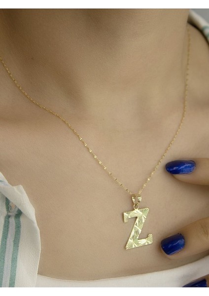 ZEYNEPLİ GOLD 14 Ayar Altın Press Füzyon Z Harfli Kolye fiyatları