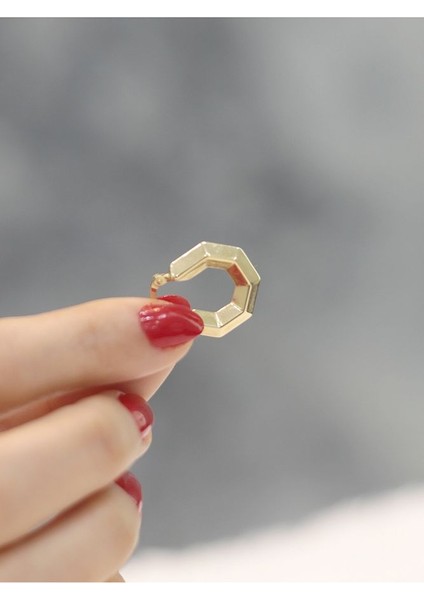 14 Ayar Altın Prizma Halka Küpe modelleri