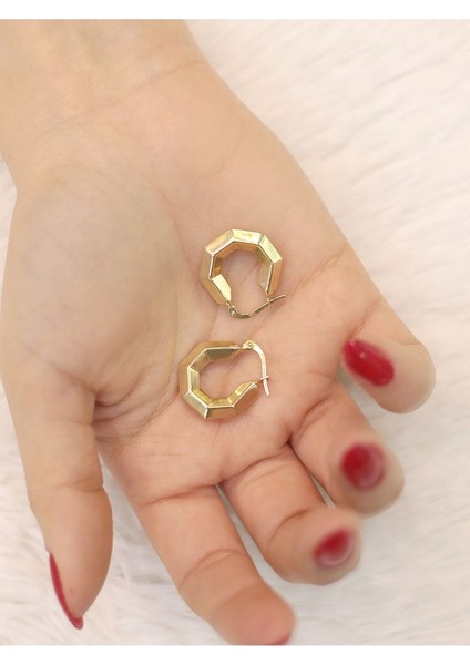 14 Ayar Altın Prizma Halka Küpe fırsatları