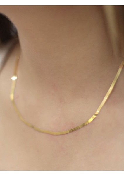 14 Ayar Altın Italyan Yassı Ezme Kolye fiyatları