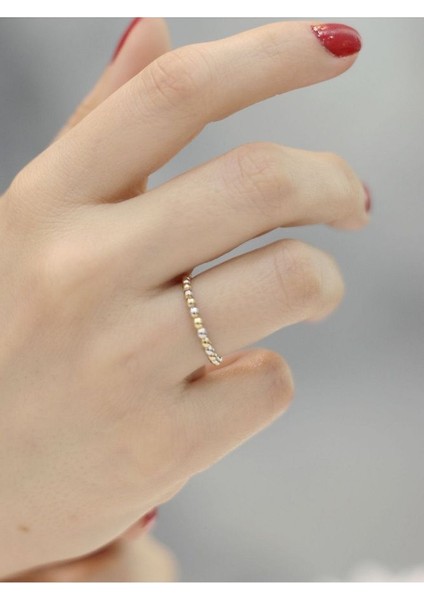 14 Ayar Altın Küçük Tam Tur Topçik Yüzük