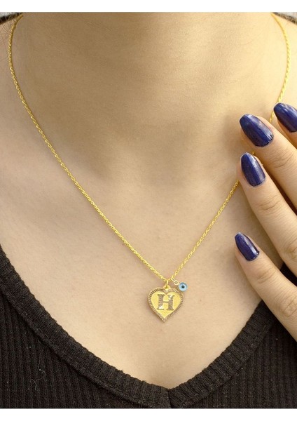 14 Ayar Altın Kalpli H Harfli Kolye fiyatları