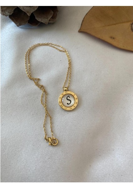 S Harfli Kolye Altın Renk
