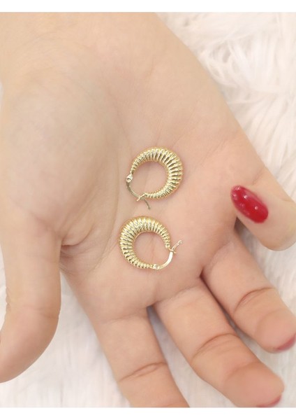 14 Ayar Altın Orta Boy Midye Küpe modelleri