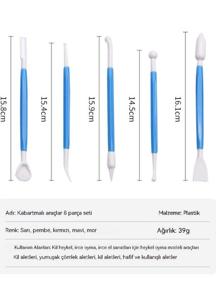 Marzipan 8 Parça Çift Başlı Şeker Hamuru Şekillendirme Seti – Fondan, Kurabiye, Pasta ve Cupcake Süsleme Aparatları indirimleri