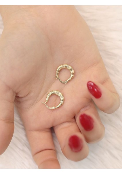 14 Ayar Altın Küçük Parıltı Küpe modelleri