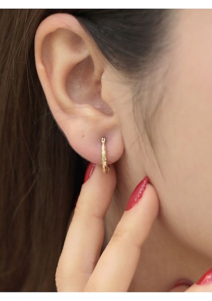 14 Ayar Altın Elip Gocha Küpe