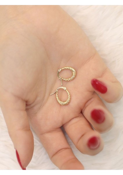 14 Ayar Altın Elip Gocha Küpe modelleri