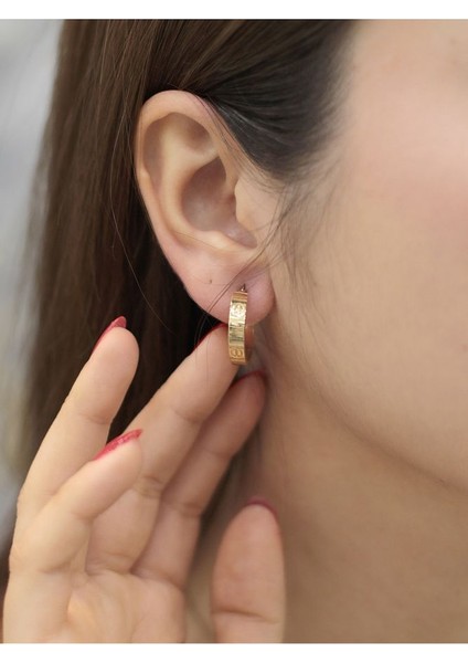 14 Ayar Altın Küçük Boy Kartier Küpe