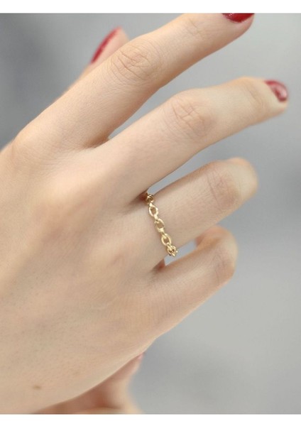 14 Ayar Altın Sıralı Ataş Yüzük