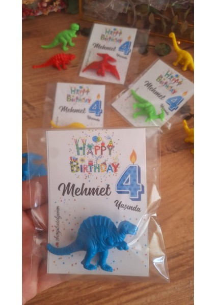 Sevgiliatolyemm Mutluluk Getirmesi Dileğiyle Oyuncak Dinazor 10 Adet Doğum Günü, Parti,yaş Günü,okul Hediyelikleri,kur-An Hediyelik