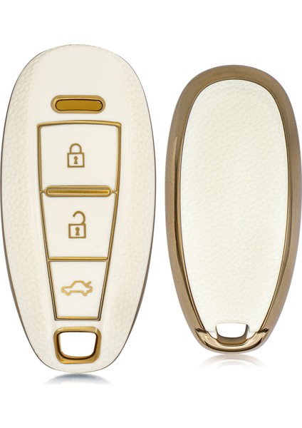 Vitara Swift 3 Buton Smart Nano Desenli Anahtar Kılıfı - Beyaz