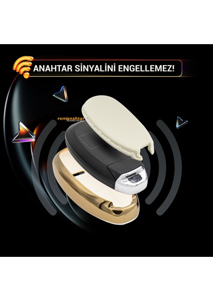 Vitara Swift 3 Buton Smart Nano Desenli Anahtar Kılıfı - Beyaz modelleri