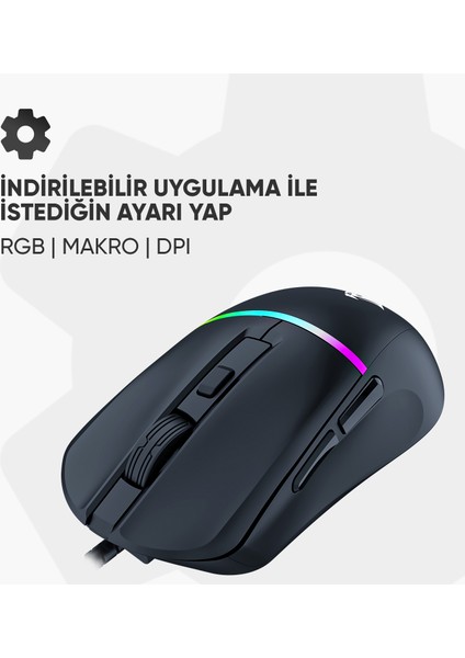 GE517M Rgb Aydınlatma 7200 Dpı Kablolu Gaming Mouse Makrolu Profesyonel Oyuncu Mouse Uygulamalı fırsatları