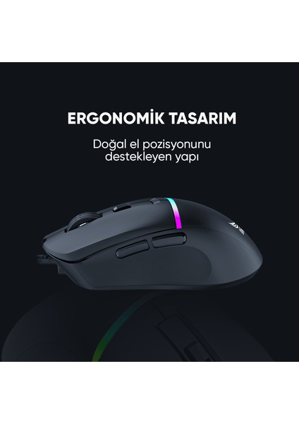 GE517M Rgb Aydınlatma 7200 Dpı Kablolu Gaming Mouse Makrolu Profesyonel Oyuncu Mouse Uygulamalı indirimleri