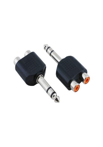Stereo 6.3 mm Erkek - 2x Rca Dişi Çevirici Aparat