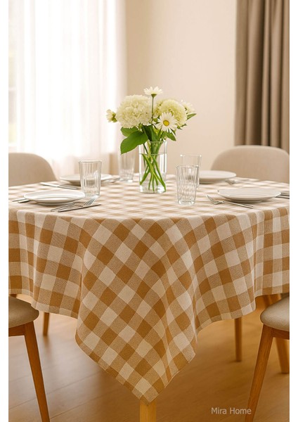 Kareli Masa Örtüsü Sofra Bezi 160X160 cm Happytime fiyatları