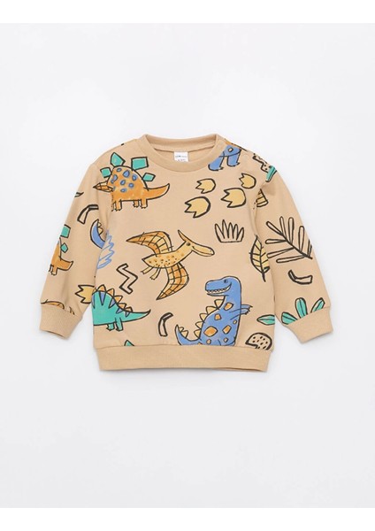 Lcw Baby Bej Bisiklet Yaka Uzun Kollu Baskılı Erkek Bebek Sweatshirt ve Eşofman Altı 2'li Takım fiyatları