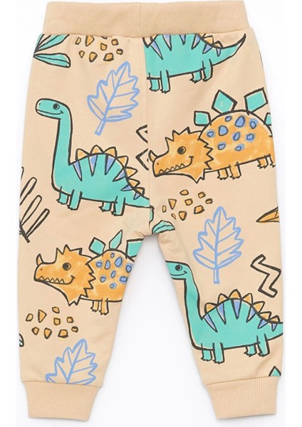 Lcw Baby Bej Bisiklet Yaka Uzun Kollu Baskılı Erkek Bebek Sweatshirt ve Eşofman Altı 2'li Takım indirimleri