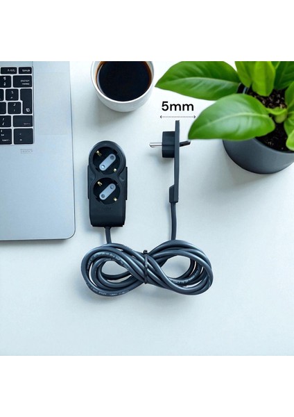 2’li Priz Uzatma Kablosu 3Metre – Güvenli Çocuk Korumalı
