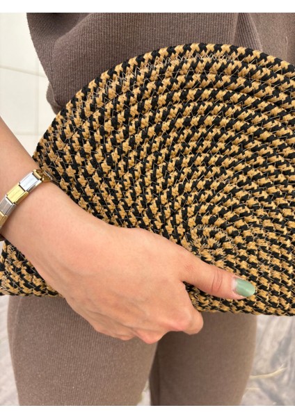 Fermuarlı Hasır Jüt Vegan Clutch Çanta fırsatları