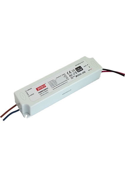60W 24V 2.5A IP67 Dış Mekan LED Trafo – 3 Yıl Garantili (JLV-24060PA)
