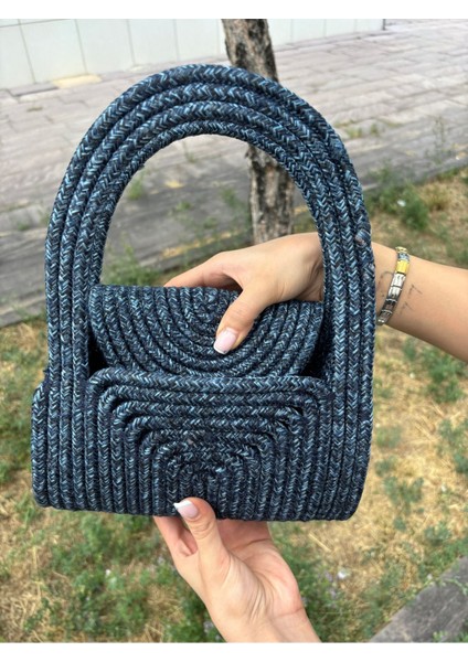 Soft Mini Jüt Hasır Portföy Clutch El Çantası Yazın Modası modelleri