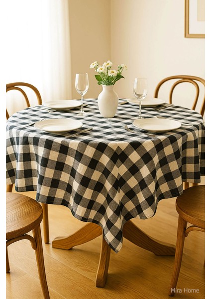 Kareli Masa Örtüsü Sofra Bezi 160X160 cm Happytime fiyatları