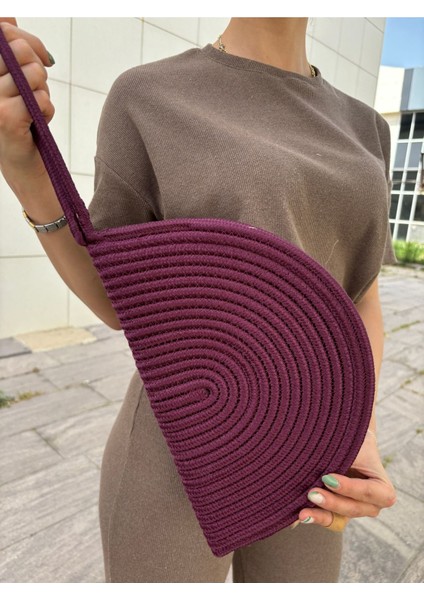 Moss Fermuarlı Hasır Jüt Vegan Clutch Çanta modelleri