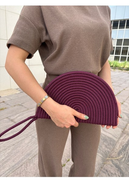 Moss Fermuarlı Hasır Jüt Vegan Clutch Çanta indirimleri