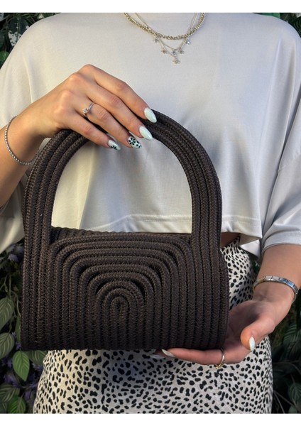 Soft Mini Jüt Hasır Portföy Clutch El Çantası Yazın Modası