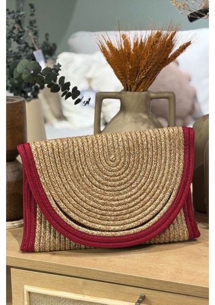 Kadın Clutch Çanta Hasır Desenli Hafif ve Dayanıklı Günlük Kullanım modelleri