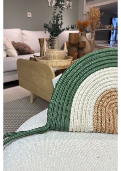 Moss Fermuarlı Hasır Jüt Vegan Clutch Çanta fırsatları