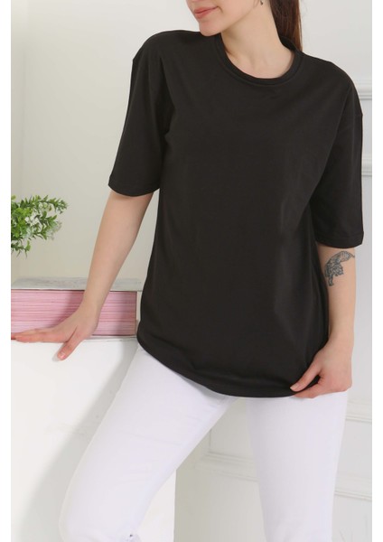 Oversize Kısa Kollu T-Şhirt Siyah - 27118