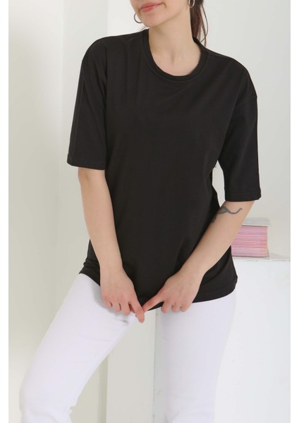 Oversize Kısa Kollu T-Şhirt Siyah - 27118 fiyatları